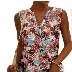 🔥CRAZY GRID Women's Tank Tops V Neck Casual Sleeveless Tops XL